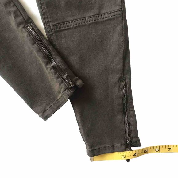 H&M Mama Maternity Pant SZ 8 Olive Green Skinny Full Panel Stretch Tummy Zip Hem - Picture 9 of 9